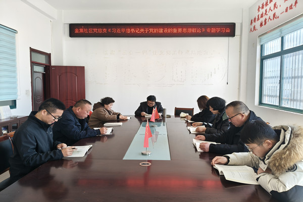 金集社區(qū)黨總支開(kāi)展《習(xí)近平總書記關(guān)于黨的建設(shè)的重要思想概論》專題學(xué)習(xí)會(huì)