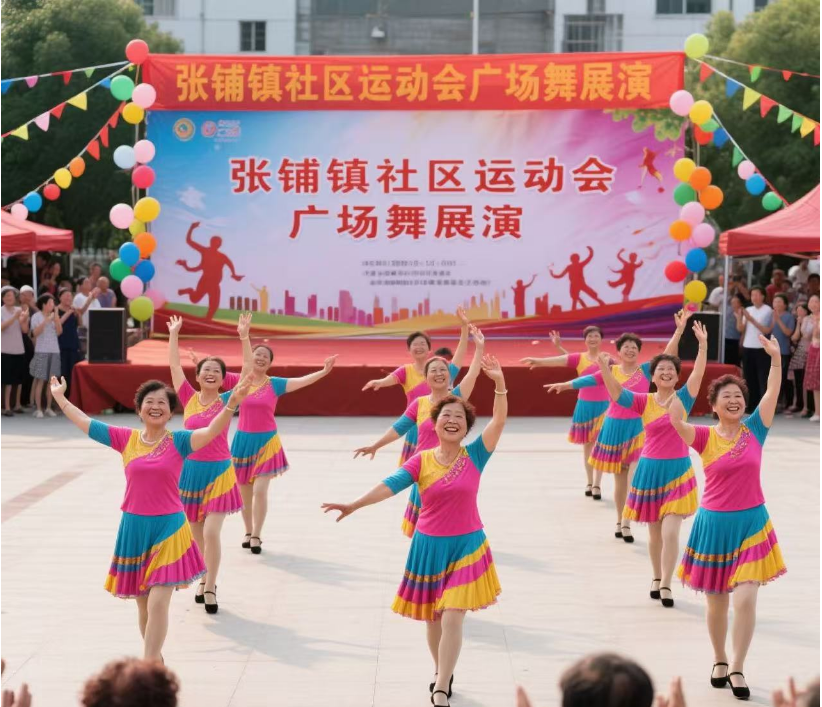張鋪鎮(zhèn)社區(qū)運動會廣場舞展演熱鬧開場，舞動幸福新生活